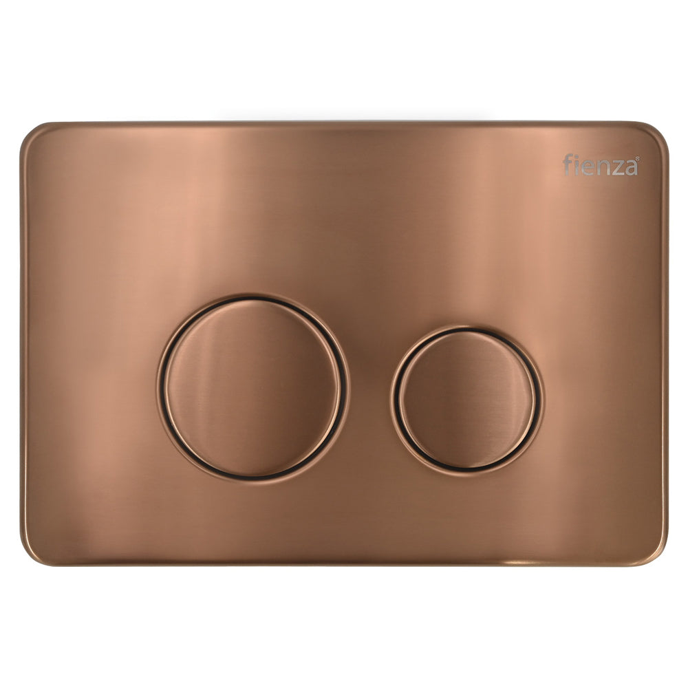 Fienza R&T Round Button Flush Plate, Brushed Copper
