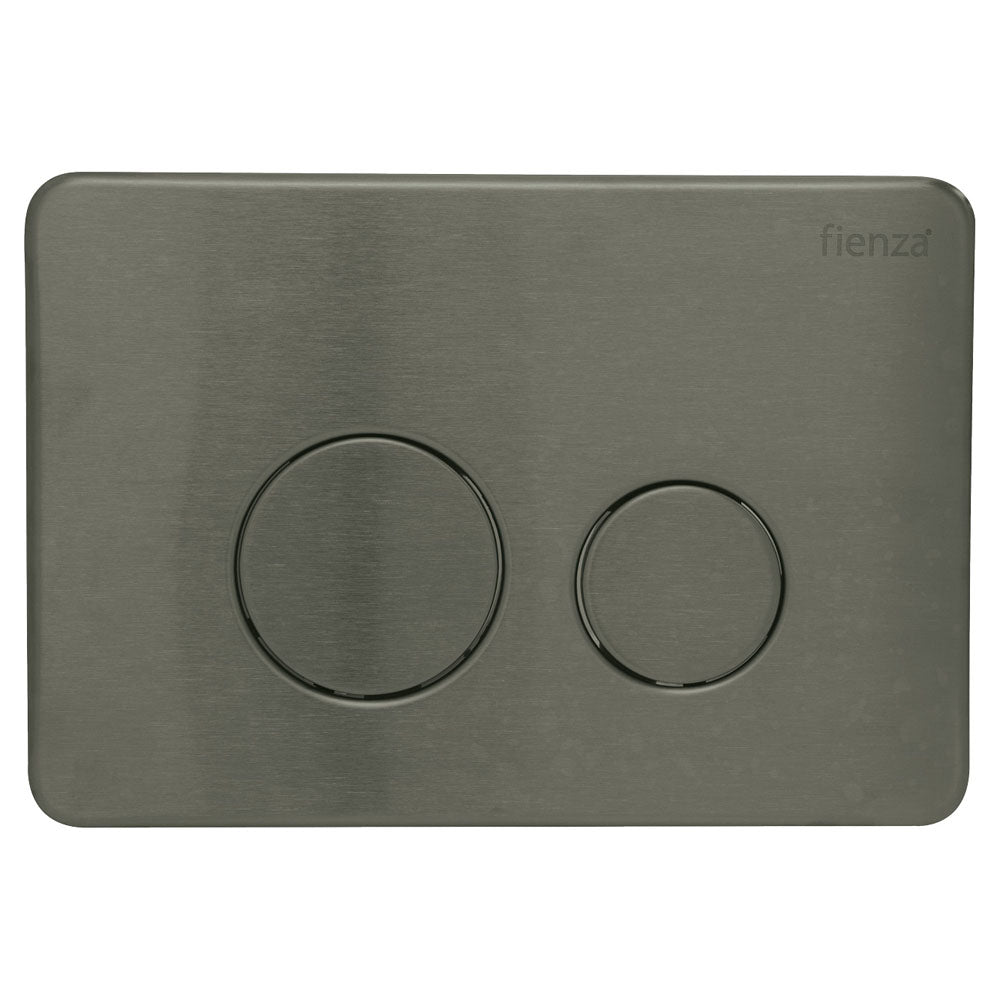 Fienza R&amp;T Round Button Flush Plate, Gun Metal