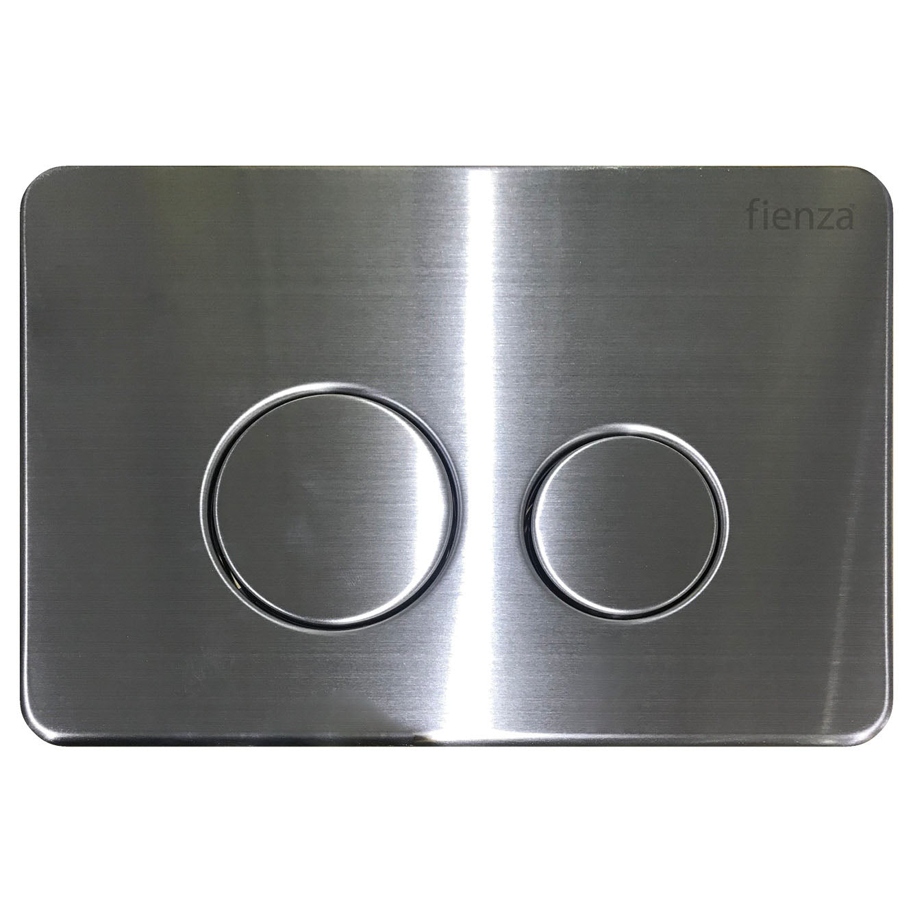 Fienza R&T Round Button Flush Plate, Brushed Stainless Steel