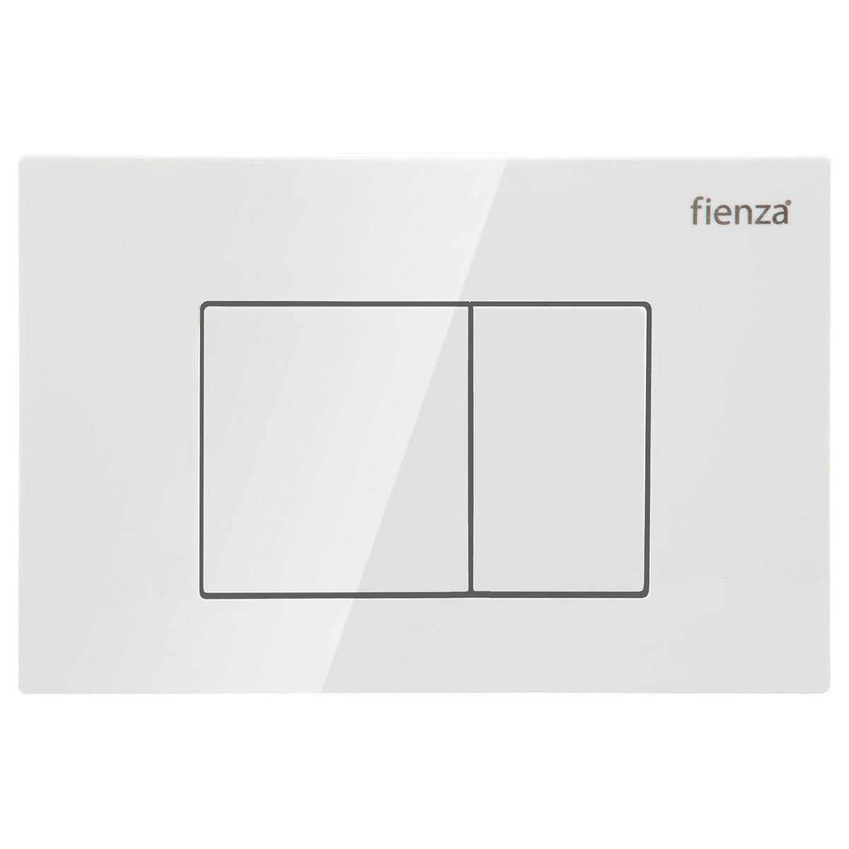 Fienza R&amp;T Rectangular Button Flush Plate, Gloss White