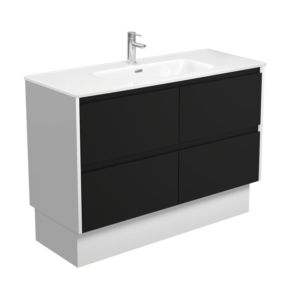 Joli Amato 1200 Satin Black Vanity On Kick, Satin White Panels