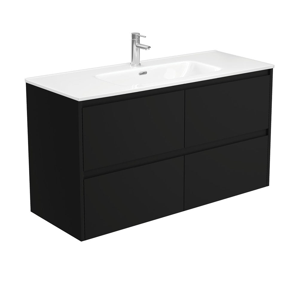 Joli Amato 1200 Satin Black Wall-Hung Vanity