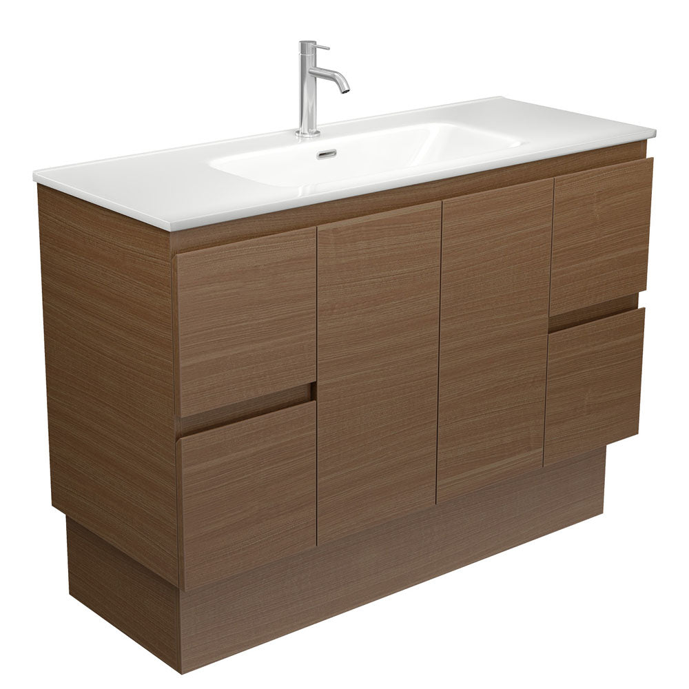 Joli Edge Walnut 1200 Vanity On Kickboard