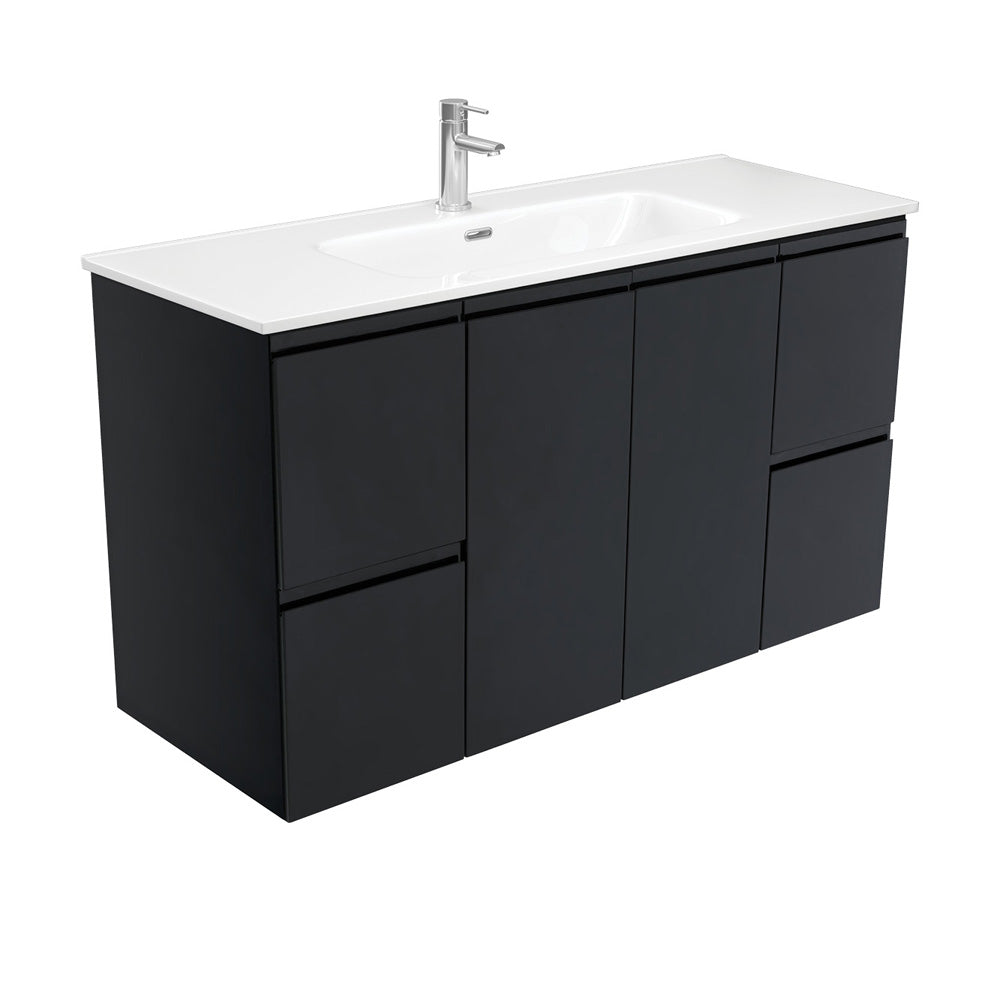 Joli Fingerpull Satin Black 1200 Wall-Hung Vanity