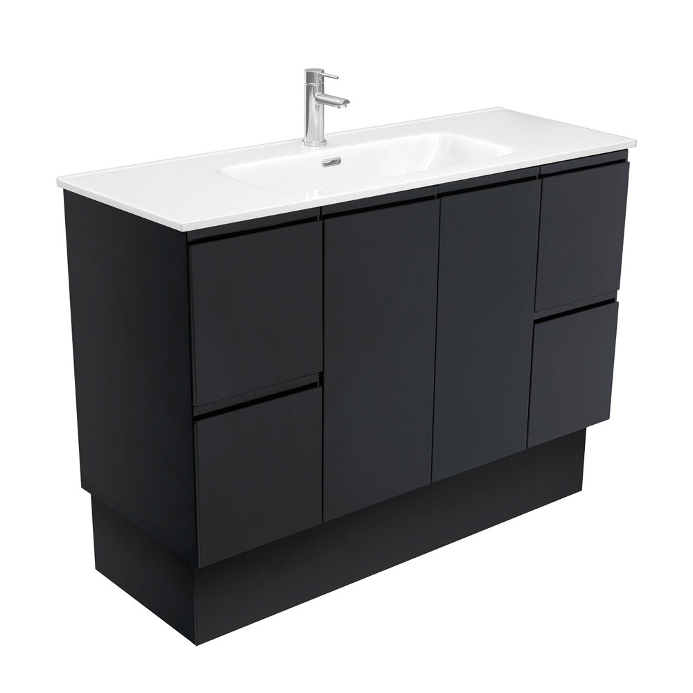 Joli Fingerpull Satin Black 1200 Vanity On Kickboard