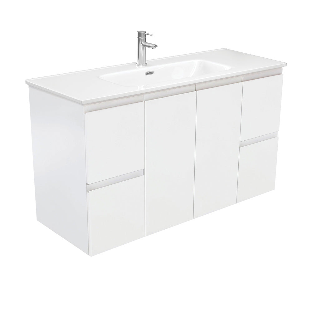 Joli Fingerpull Satin White 1200 Wall-Hung Vanity