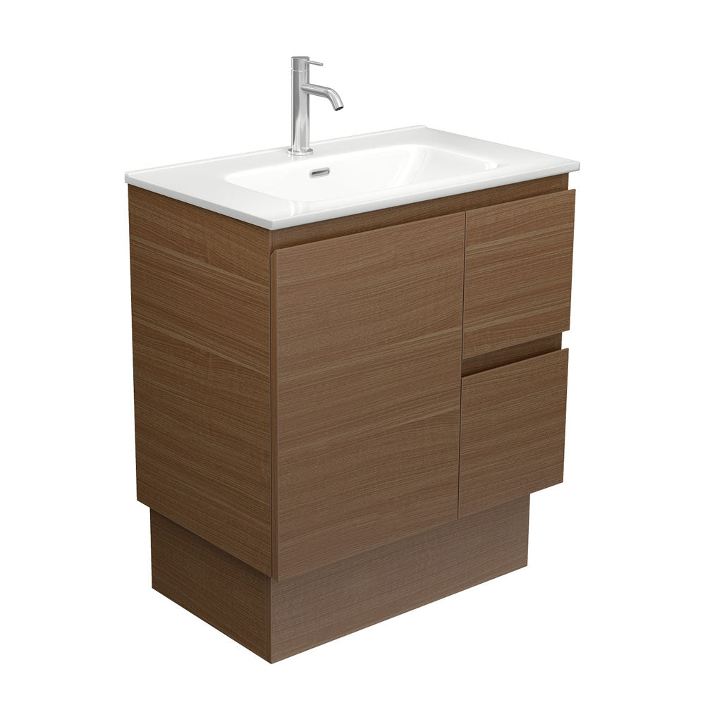 Joli Edge Walnut 750  Vanity on Kickboard