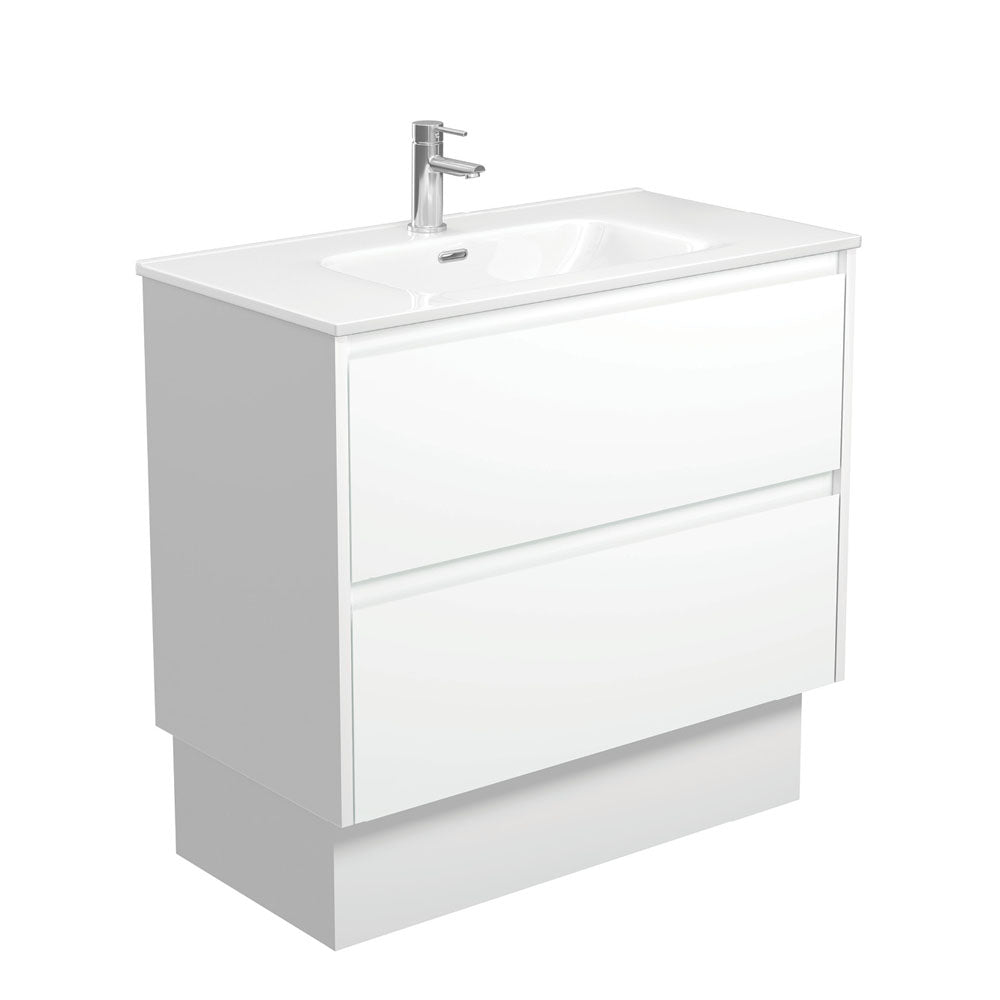 Joli Amato 900 Satin White Vanity On Kick