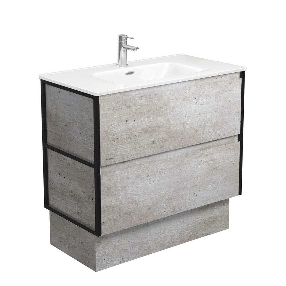 Joli Amato 900 Industrial Vanity On Kick, Matte Black Frames