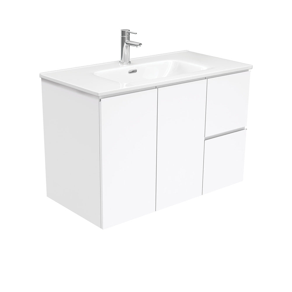 Joli Fingerpull Gloss White 900 Wall-Hung Vanity