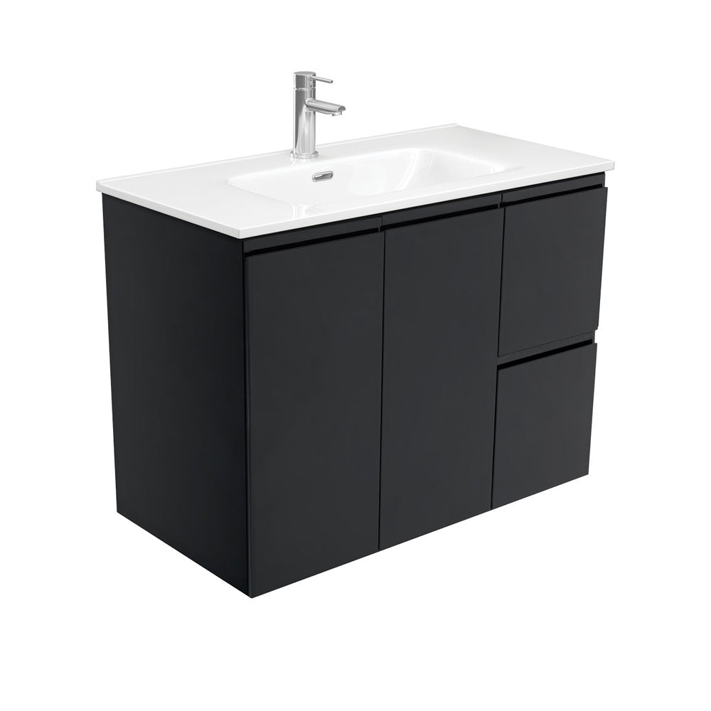 Joli Fingerpull Satin Black 900 Wall-Hung Vanity