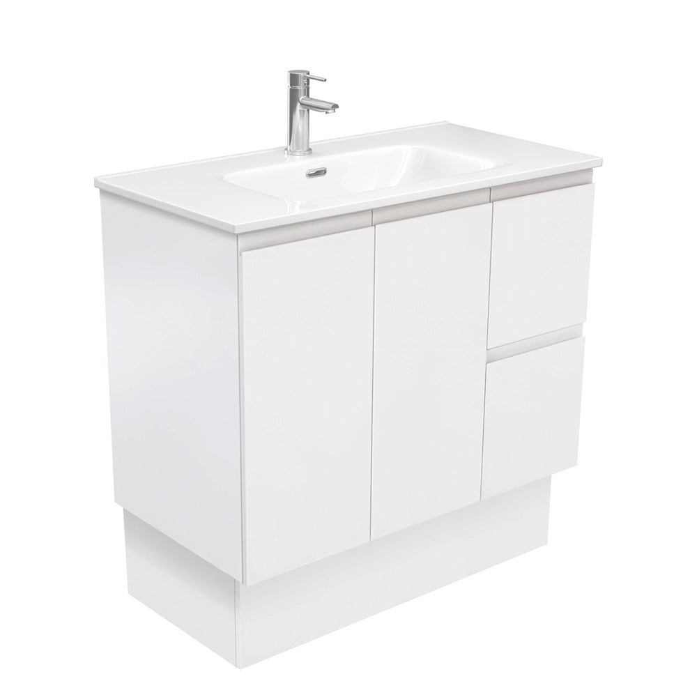 Joli Fingerpull Satin White 900 Vanity On Kickboard