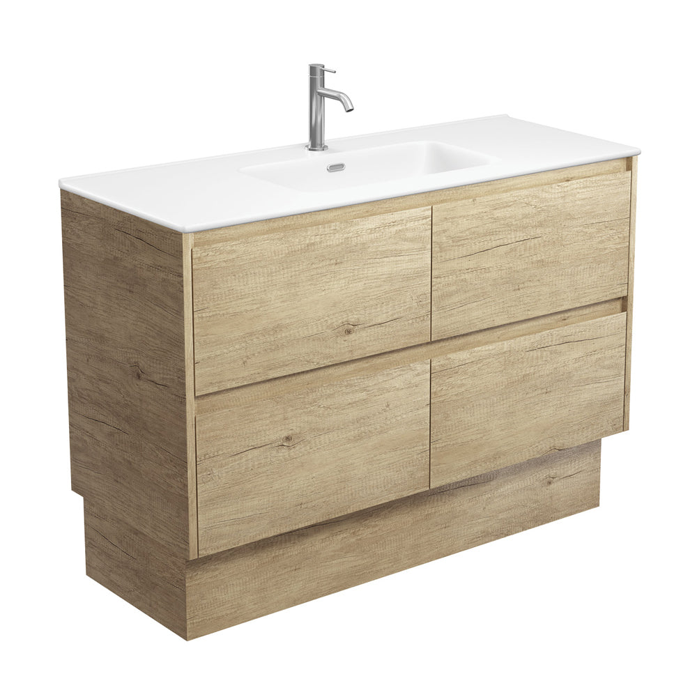 Joli Matte Amato Scandi Oak 1200 Vanity On Kickboard with Scandi Oak Panels