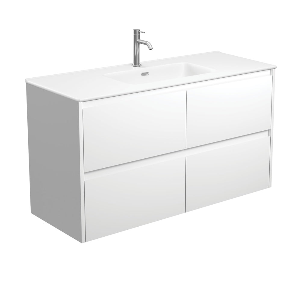 Joli Matte Amato Satin White 1200 Wall Hung Vanity with Satin White Panels