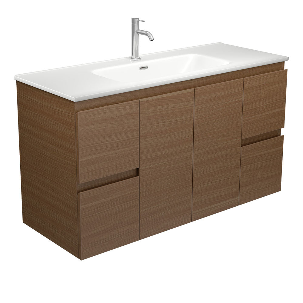 Joli Matte Edge Walnut 1200 Wall Hung Vanity