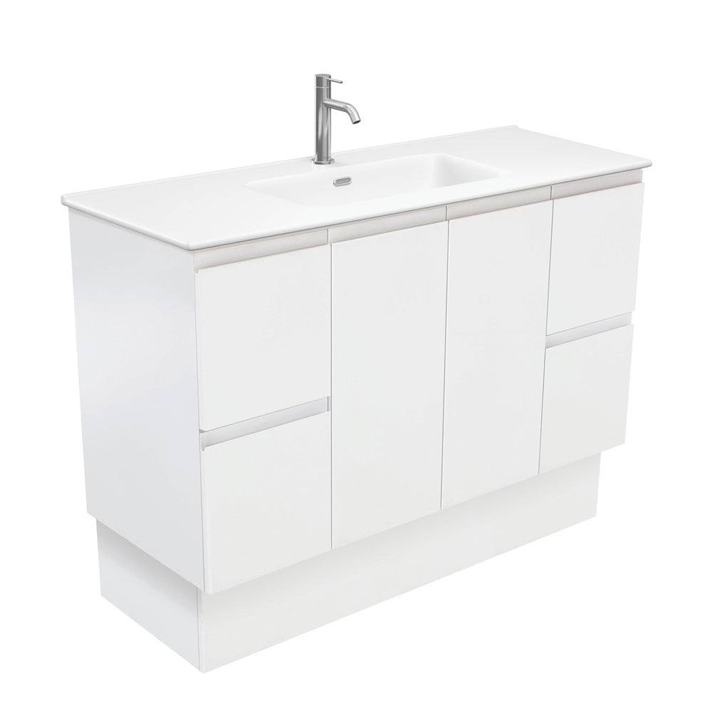 Joli Matte Fingerpull Satin White 1200 Vanity On Kickboard