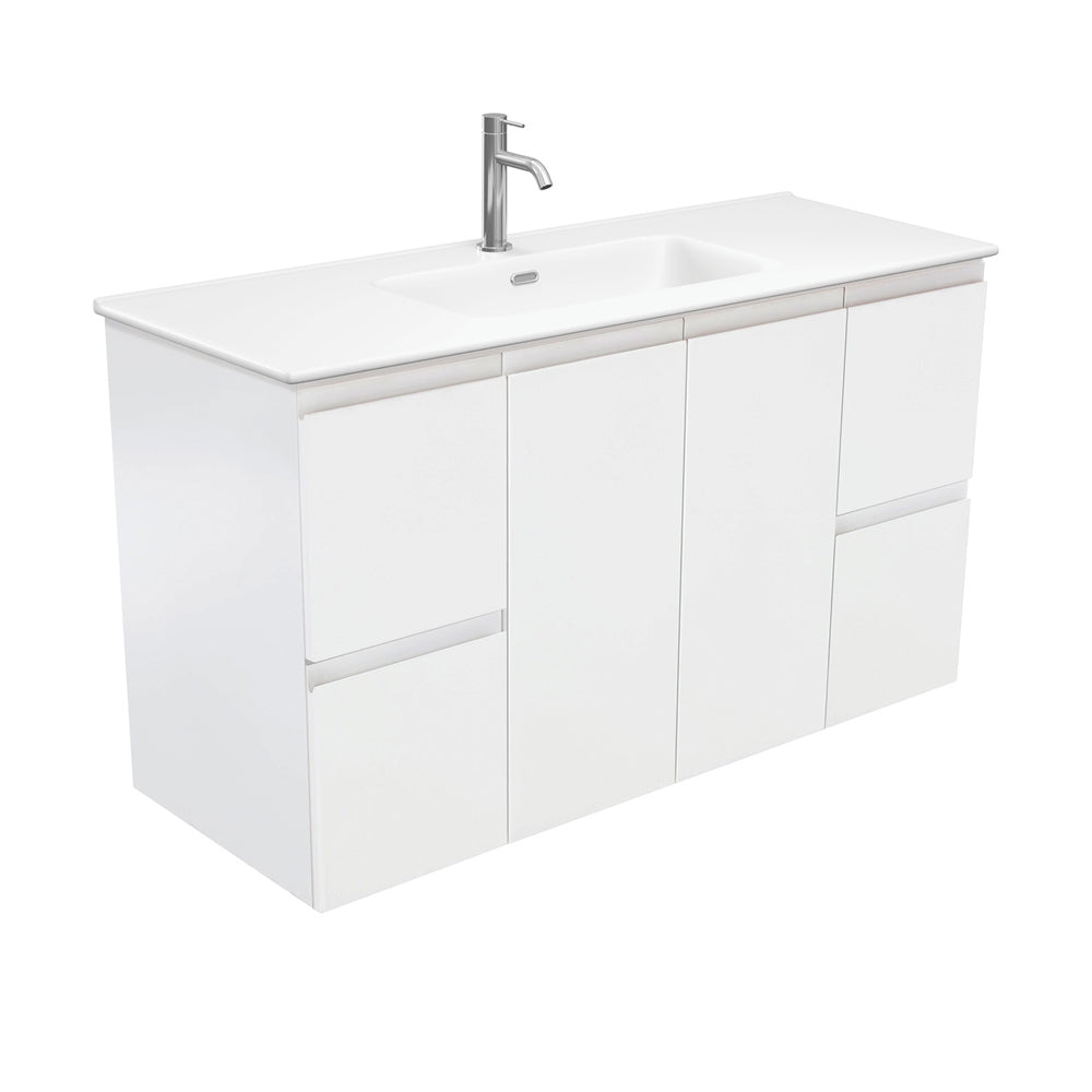 Joli Matte Fingerpull Satin White 1200 Wall Hung Vanity