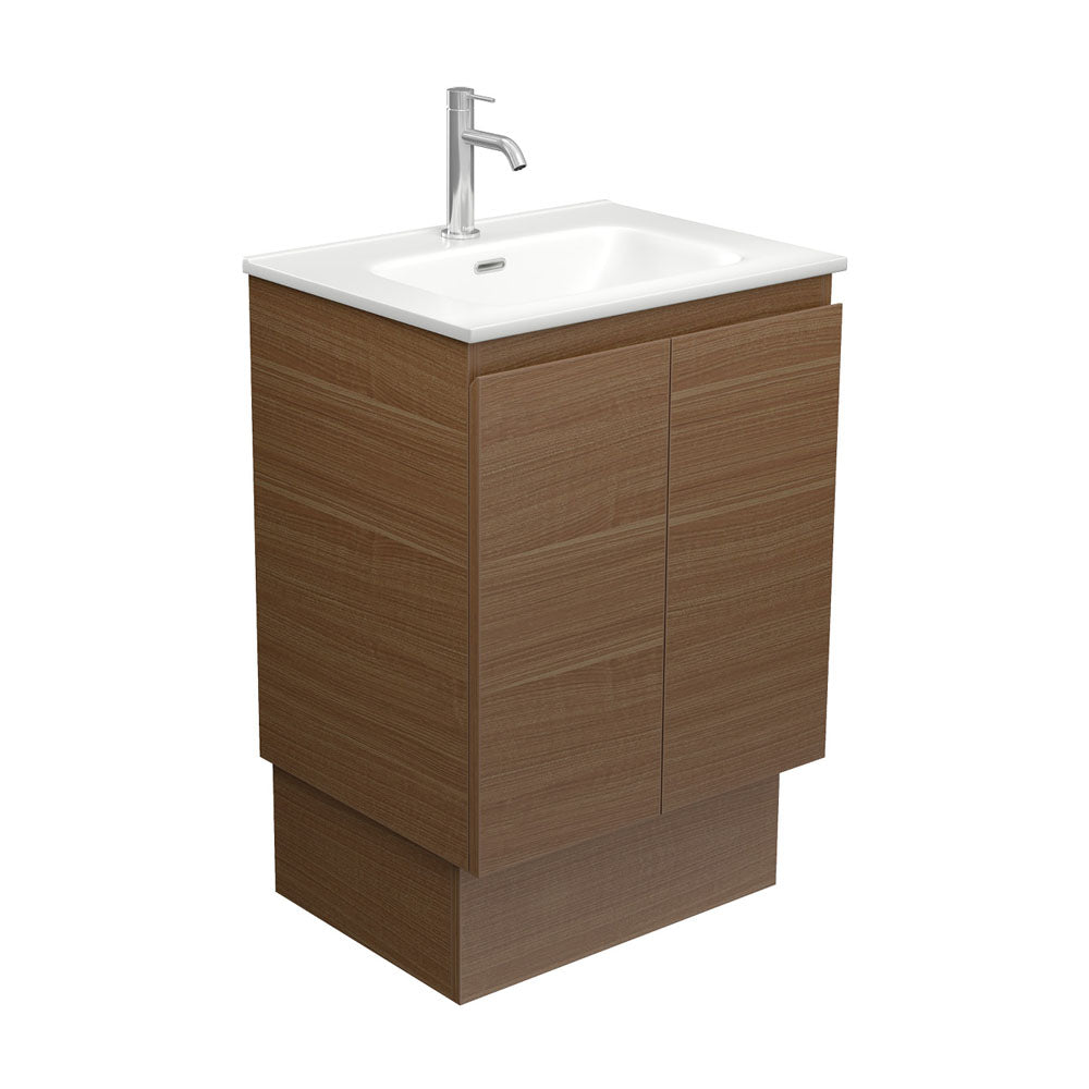Joli Matte Edge Walnut 600 Vanity on Kickboard