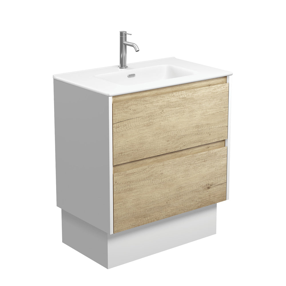 Joli Matte Amato Scandi Oak 750 Vanity On Kickboard with Satin White Panels