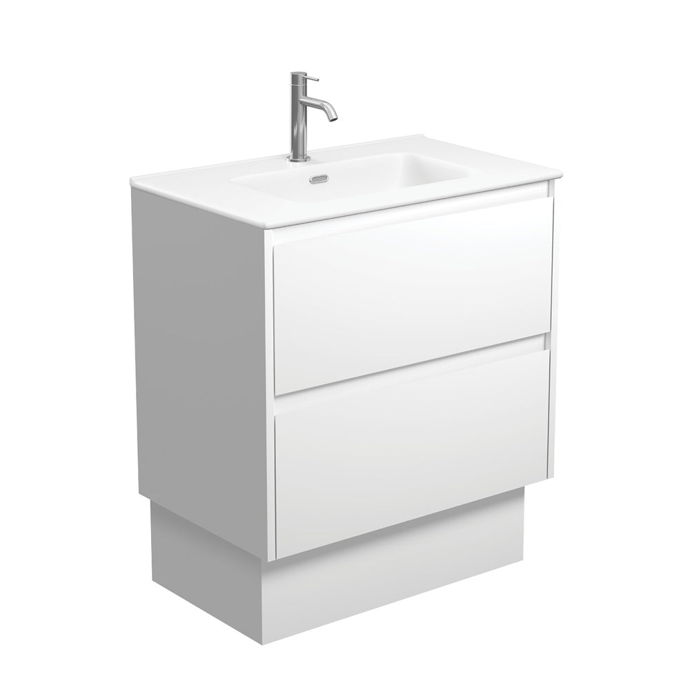 Joli Matte Amato Satin White 750 Vanity On Kickboard with Satin White Panels