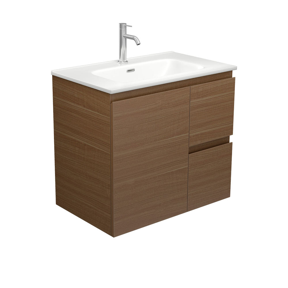 Joli Matte Edge Walnut 750 Wall Hung Vanity