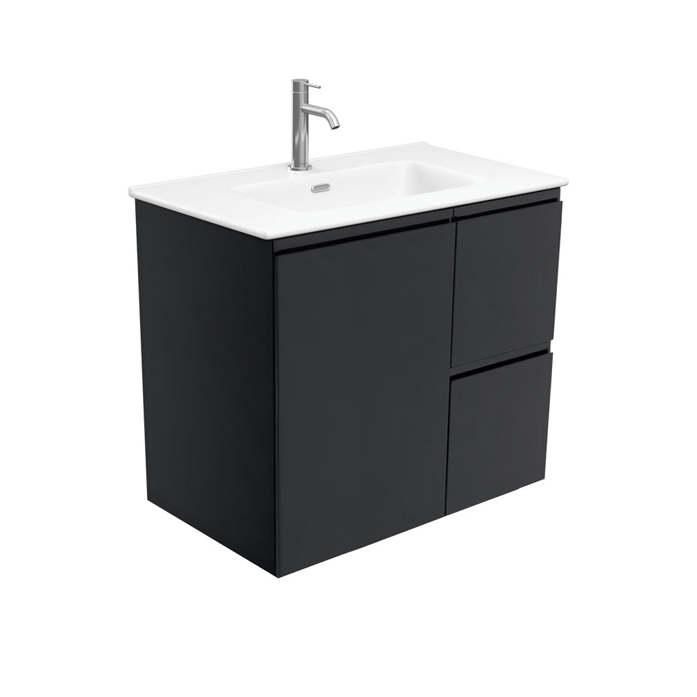 Joli Matte Fingerpull Satin Black 750 Wall Hung Vanity