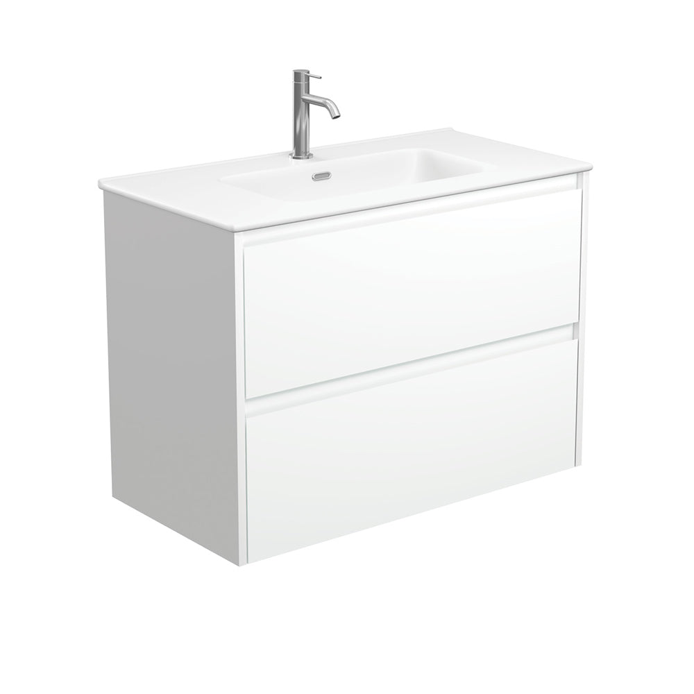 Joli Matte Amato Satin White 900 Wall Hung Vanity with Satin White Panels