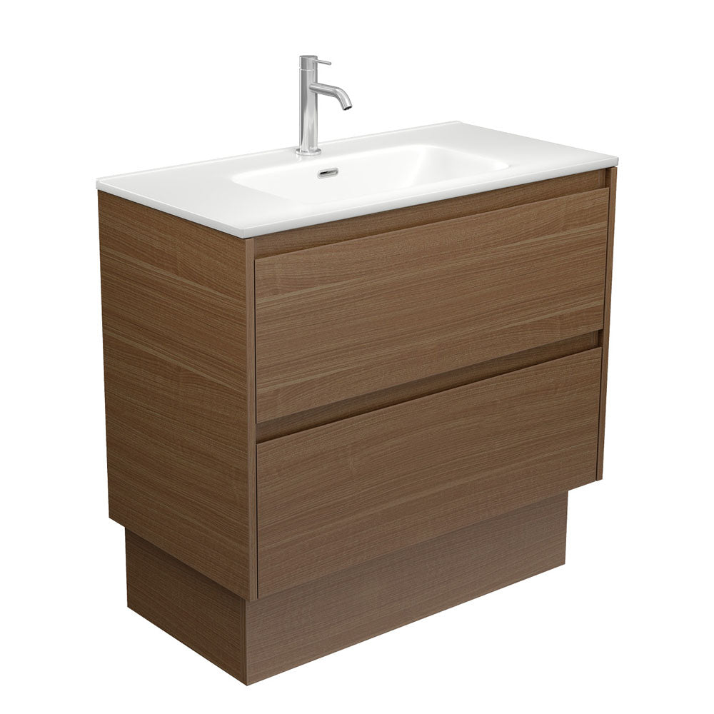 Joli Matte Amato Walnut 900 Vanity on Kickboard with Walnut Panels