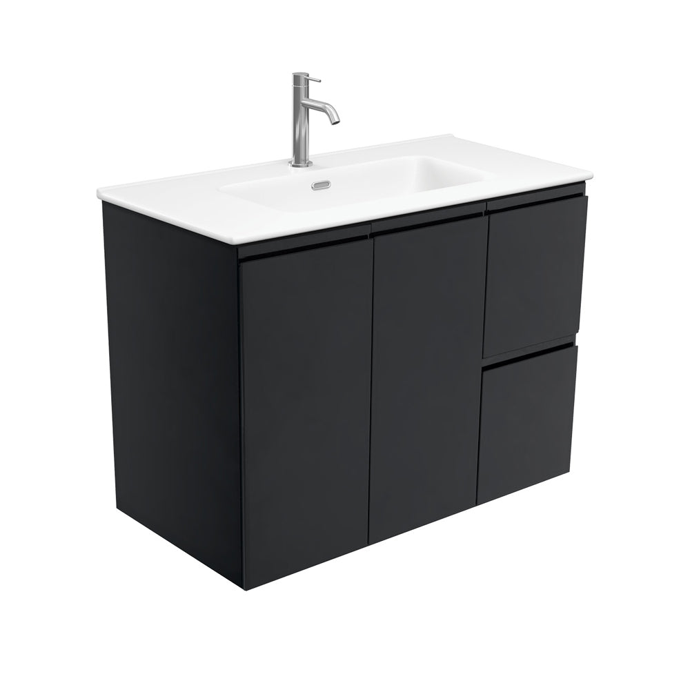 Joli Matte Fingerpull Satin Black 900 Wall Hung Vanity