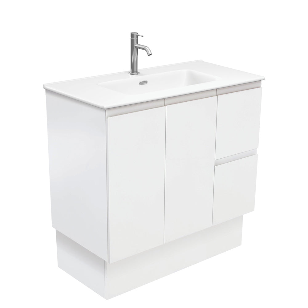 Joli Matte Fingerpull Satin White 900 Vanity On Kickboard