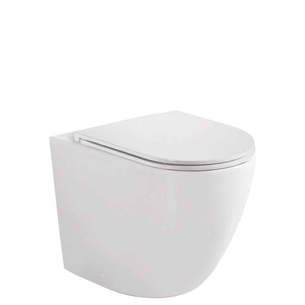 Koko Tornado Flush Wall-Faced Toilet Suite, Gloss White with Slim Seat