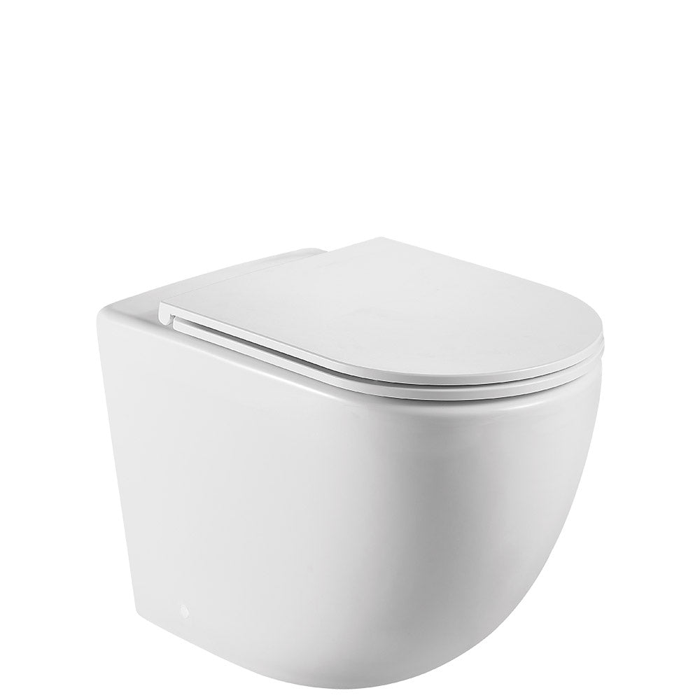 Koko Tornado Flush Wall-Faced Toilet Suite, Matte White with Slim Seat