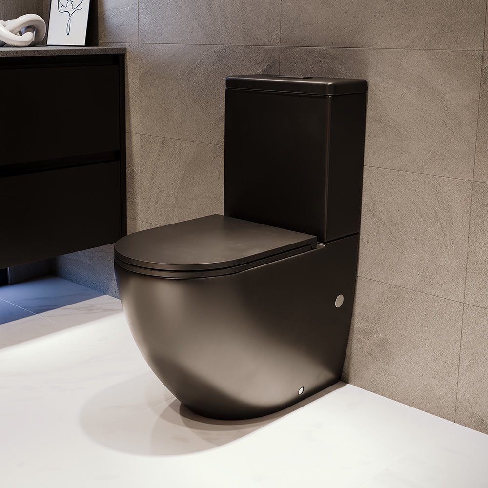 Koko Tornado Back-to-Wall Toilet Suite, Matte Black