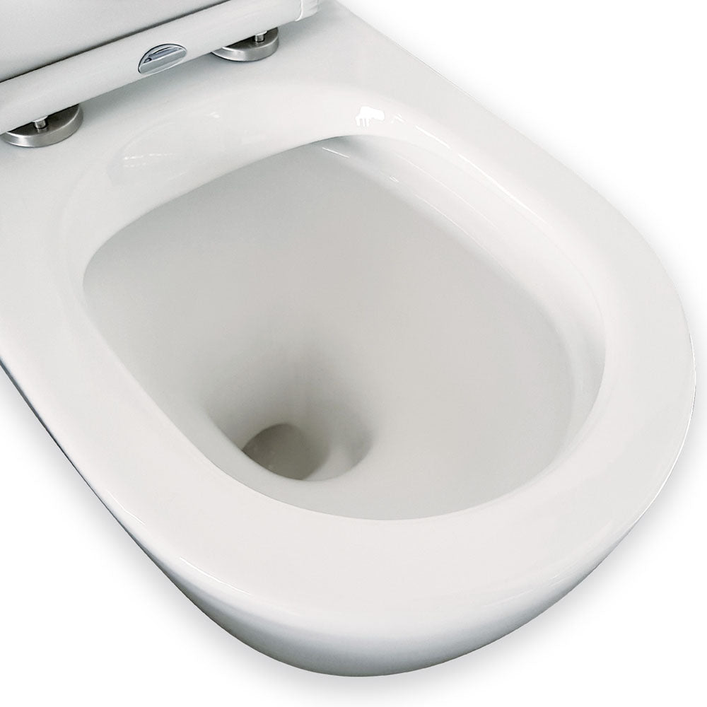 Alix Back-to-Wall Toilet Suite, Gloss White with Slim Seat