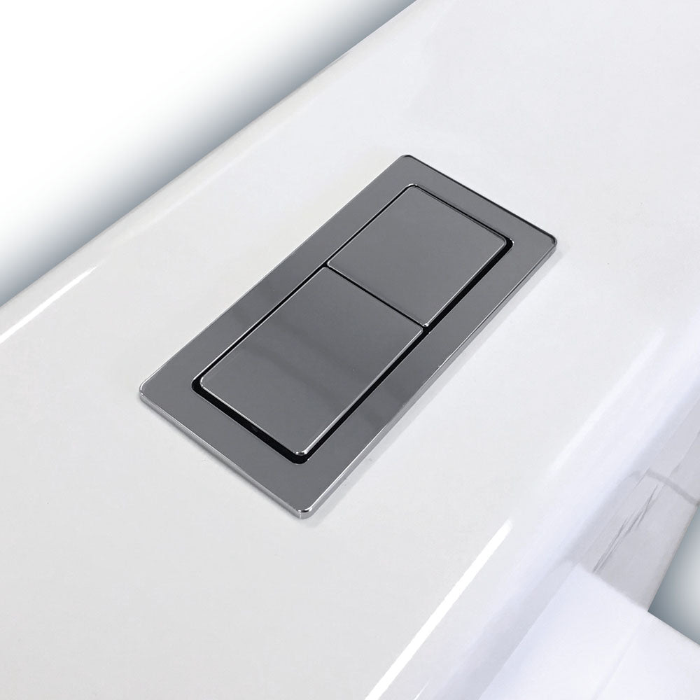 Delta Care Back-to-Wall Toilet Suite, White Seat, Slim Buttons