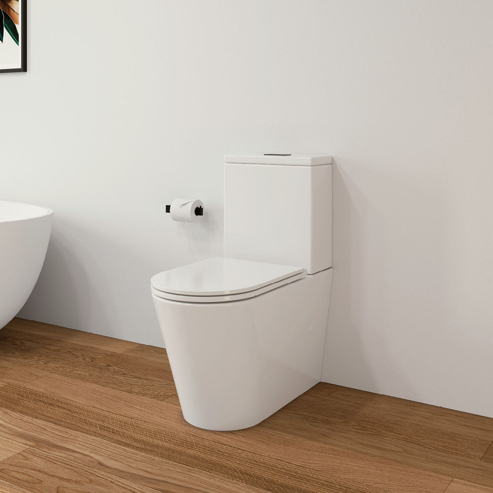 Isabella Back-to-Wall Toilet Suite, Gloss White with Slim Seat