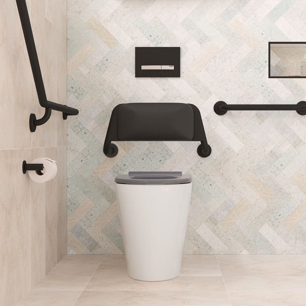 Isabella Care Wall-Faced Toilet Suite, Gloss White with Grey Seat