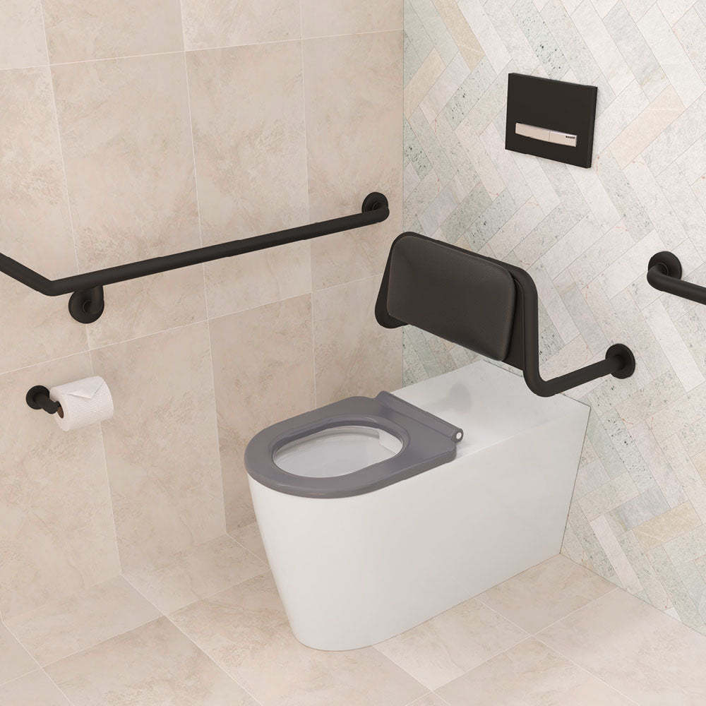 Isabella Care Wall-Faced Toilet Suite, Gloss White with Grey Seat
