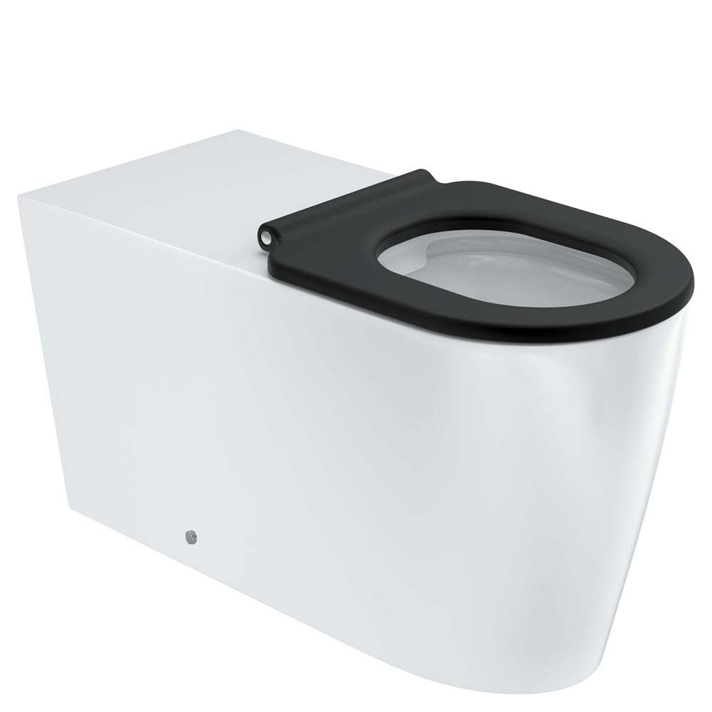 Isabella Care Wall-Faced Toilet Suite, Gloss White with Black Seat