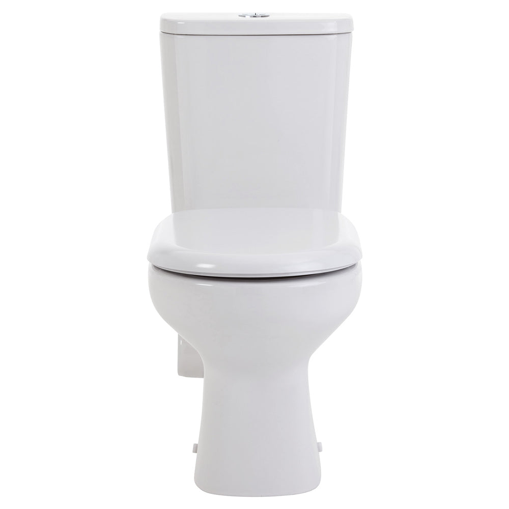 Petra Close-Coupled Toilet Suite, Left Skew Trap, Gloss White