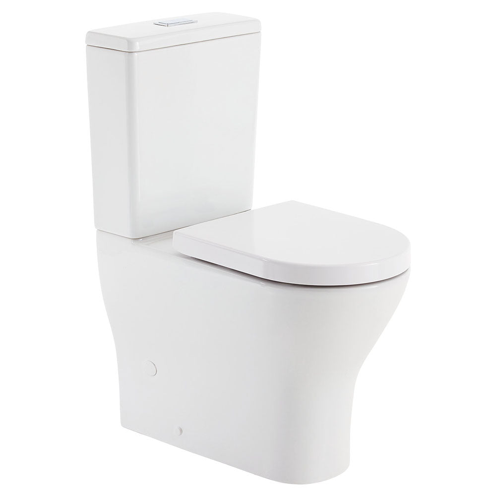 Tono Tornado Flush Back-to-Wall Toilet Suite, Gloss White