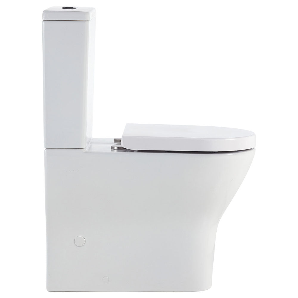 Tono Tornado Flush Back-to-Wall Toilet Suite, Gloss White