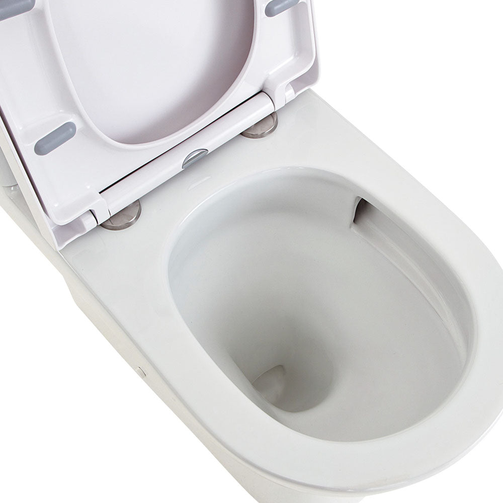Tono Tornado Flush Back-to-Wall Toilet Suite, Gloss White