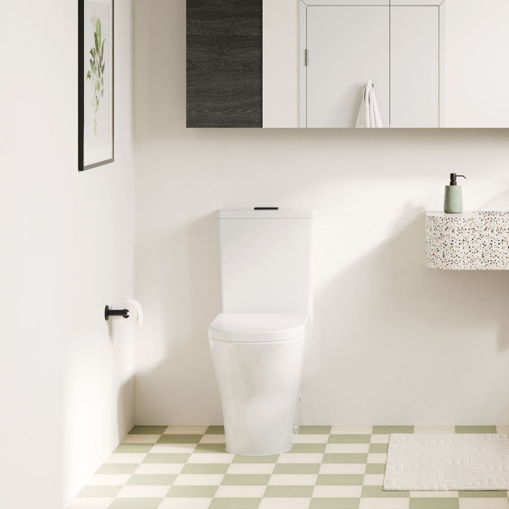 Tono Tornado Flush Back-to-Wall Toilet Suite, Gloss White