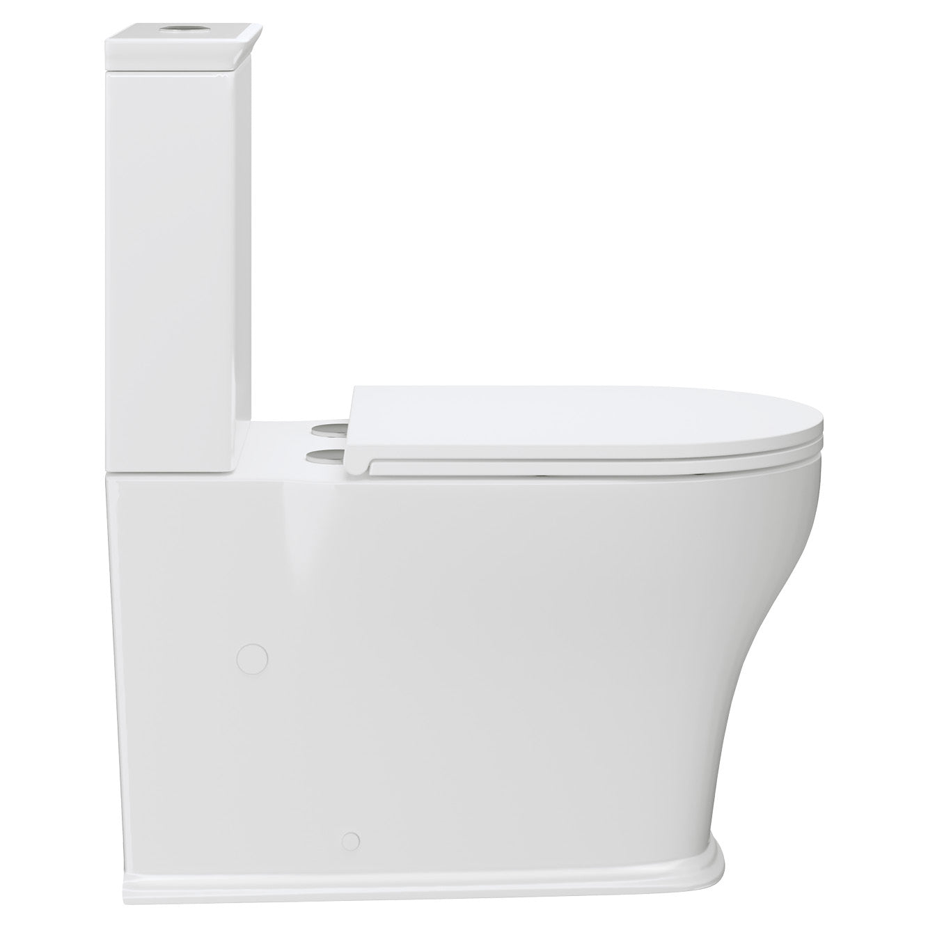 Lillian Tornado Flush Back-to-Wall Toilet Suite, Gloss White with Slim Seat