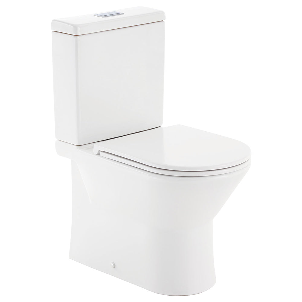 Escola Back-to-Wall Toilet Suite, Gloss White with Slim Seat