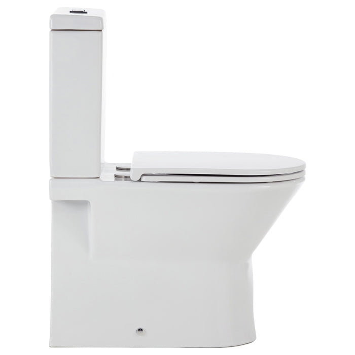 Escola Back-to-Wall Toilet Suite, Gloss White with Slim Seat