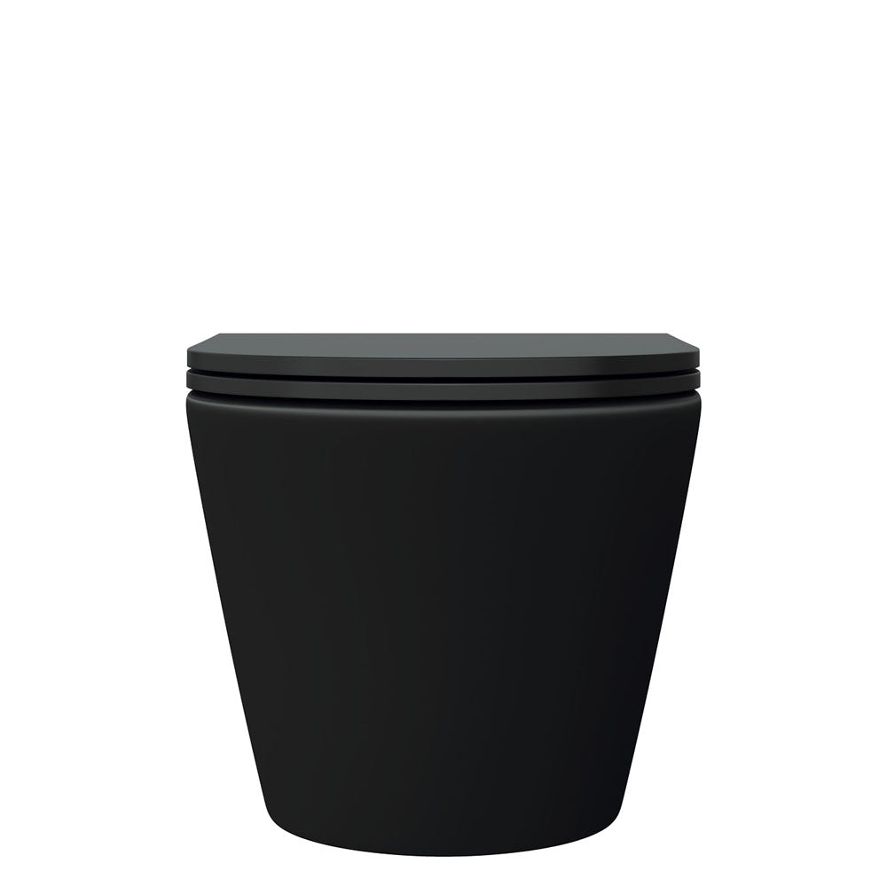 Koko Tornado Flush Wall Hung Toilet Suite, Matte Black