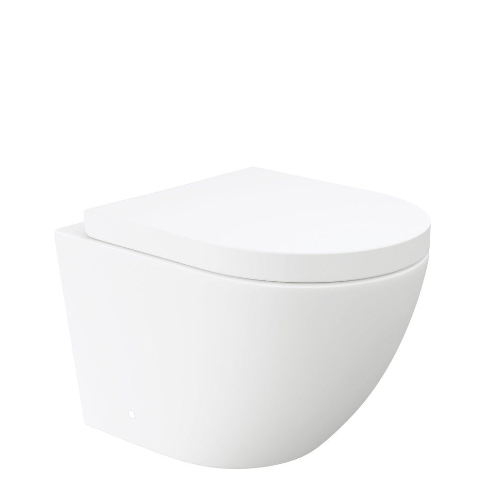 Koko Tornado Flush Wall Hung Toilet Suite, Matte White