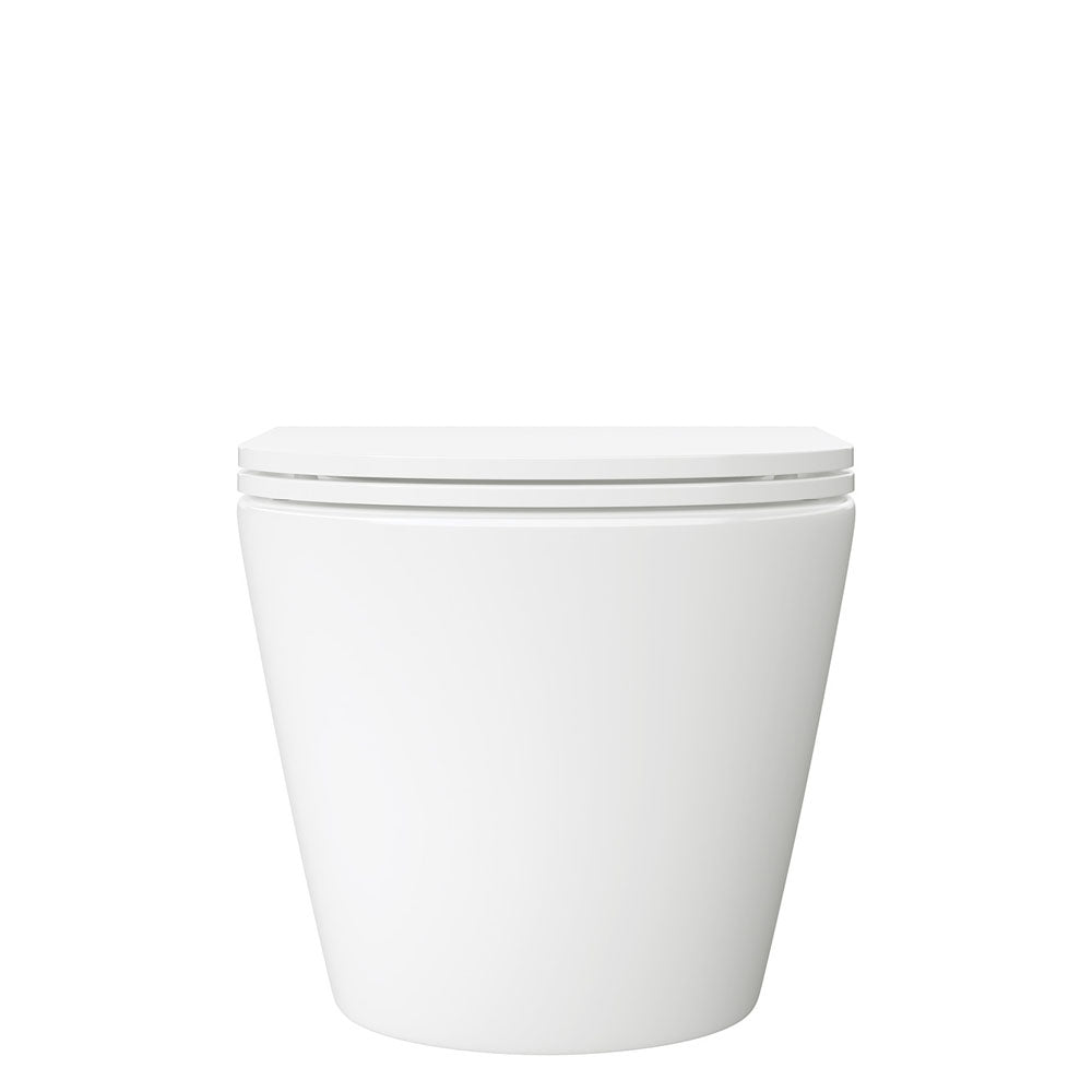 Koko Tornado Flush Wall Hung Toilet Suite, Gloss White with Slim Seat